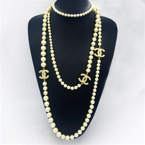 chanel crystal pearl 5 cc necklace|chanel pearl necklace price list.